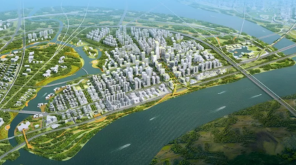 300米超级地标、空中公园、水陆空科幻出行专道.武汉长江新城起步区未来长这样